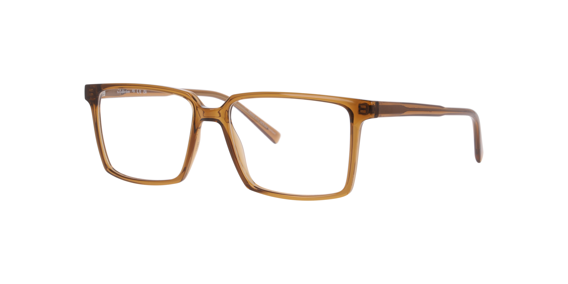 Nori Transparent Brown PlasticEyeglass Frames for Glasses Direct, Angle View