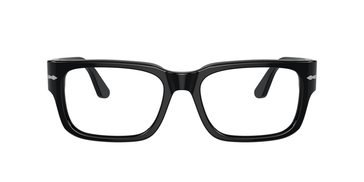 Persol Men's Black Rectangle Acetate Eyeglasses Online - Full Rim - Po3315v