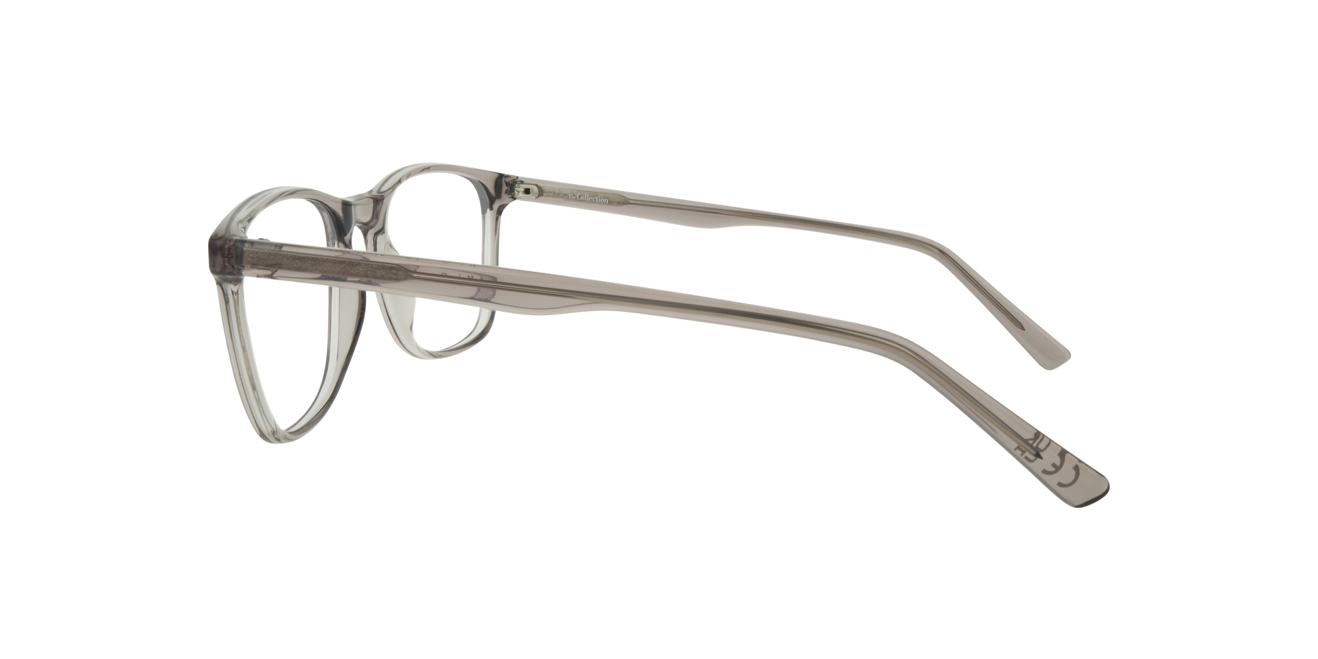 Kris Crystal Grey PlasticEyeglass Frames for Glasses Direct, Side View
