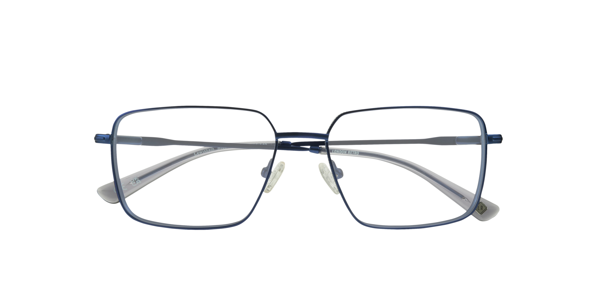 Lewisham Blue & Grey MetalEyeglass Frames for Glasses Direct, Closed View