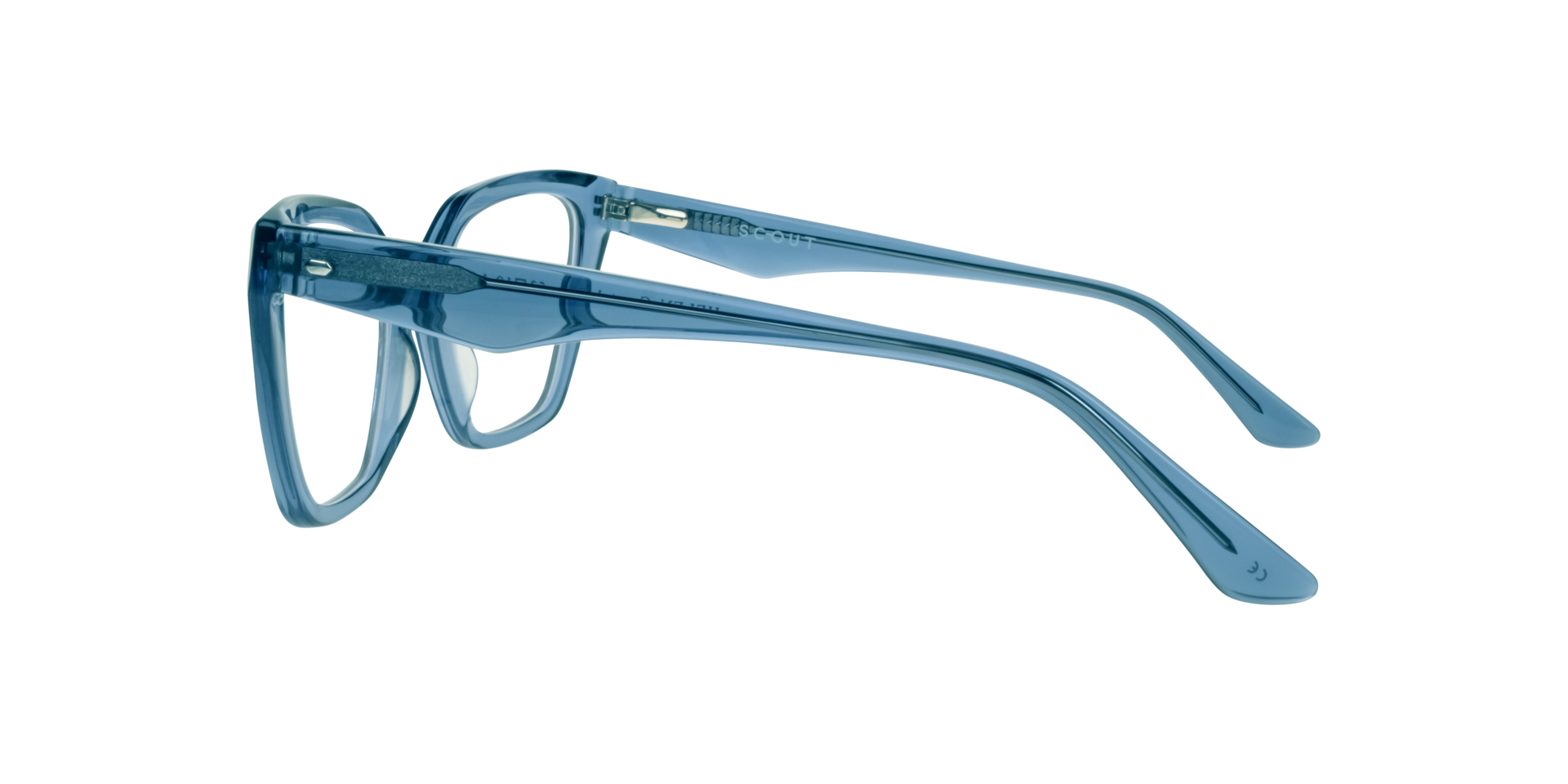 Helen Crystal Blue AcetateEyeglass Frames for Glasses Direct, Side View