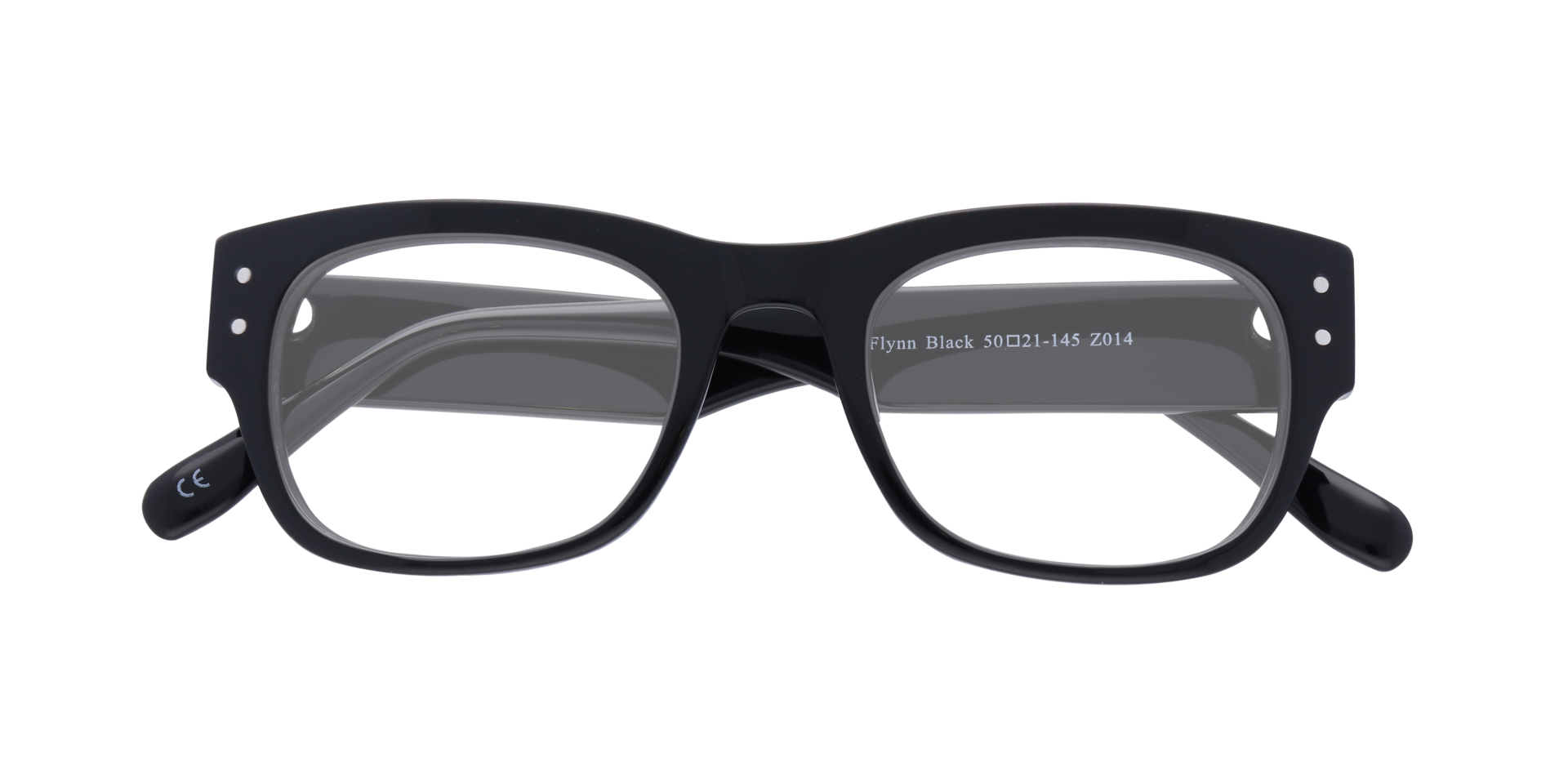 Flynn Black AcetateEyeglass Frames for Glasses Direct, Closed View