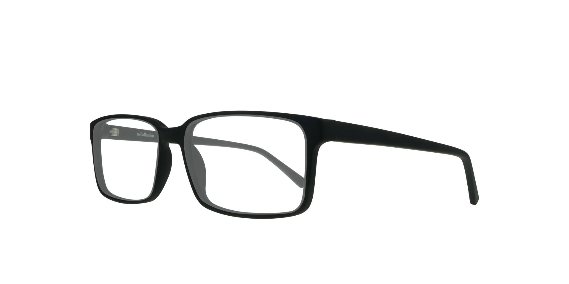 Kabir Matte Black PlasticEyeglass Frames for Glasses Direct, Angle View