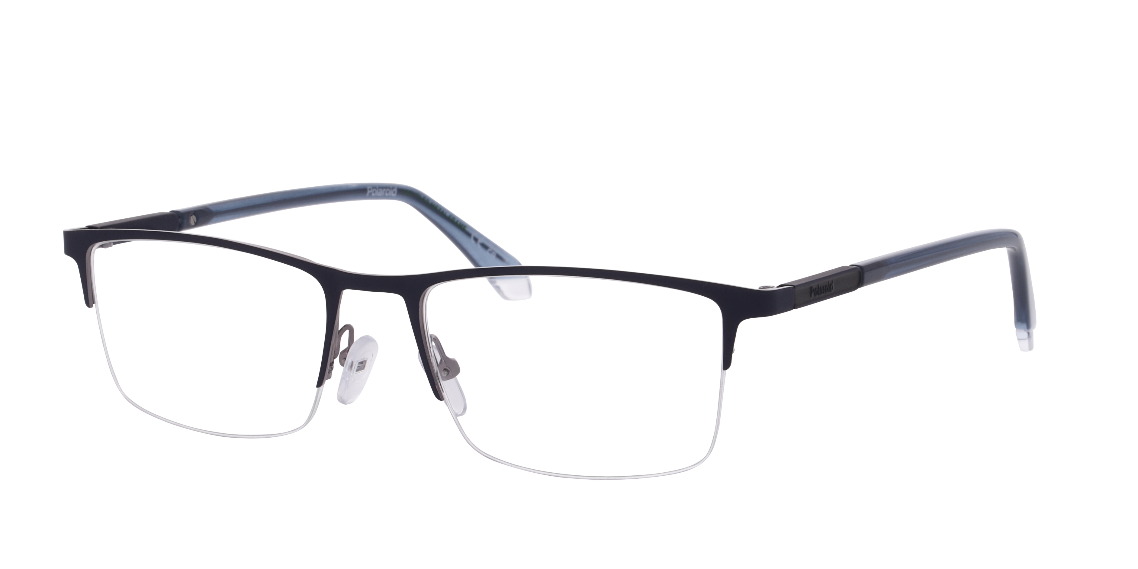PLD D599 Blue MetalEyeglass Frames for Glasses Direct, Angle View