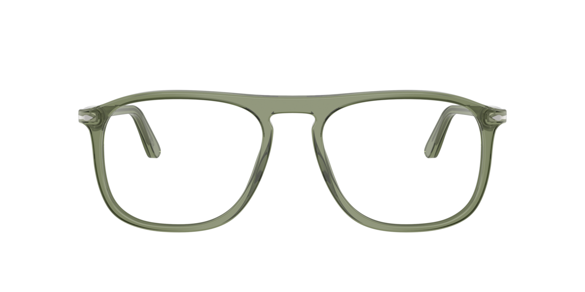 Persol Unisex Transparent Green Square Acetate Eyeglasses Online - Full Rim - Po3392v
