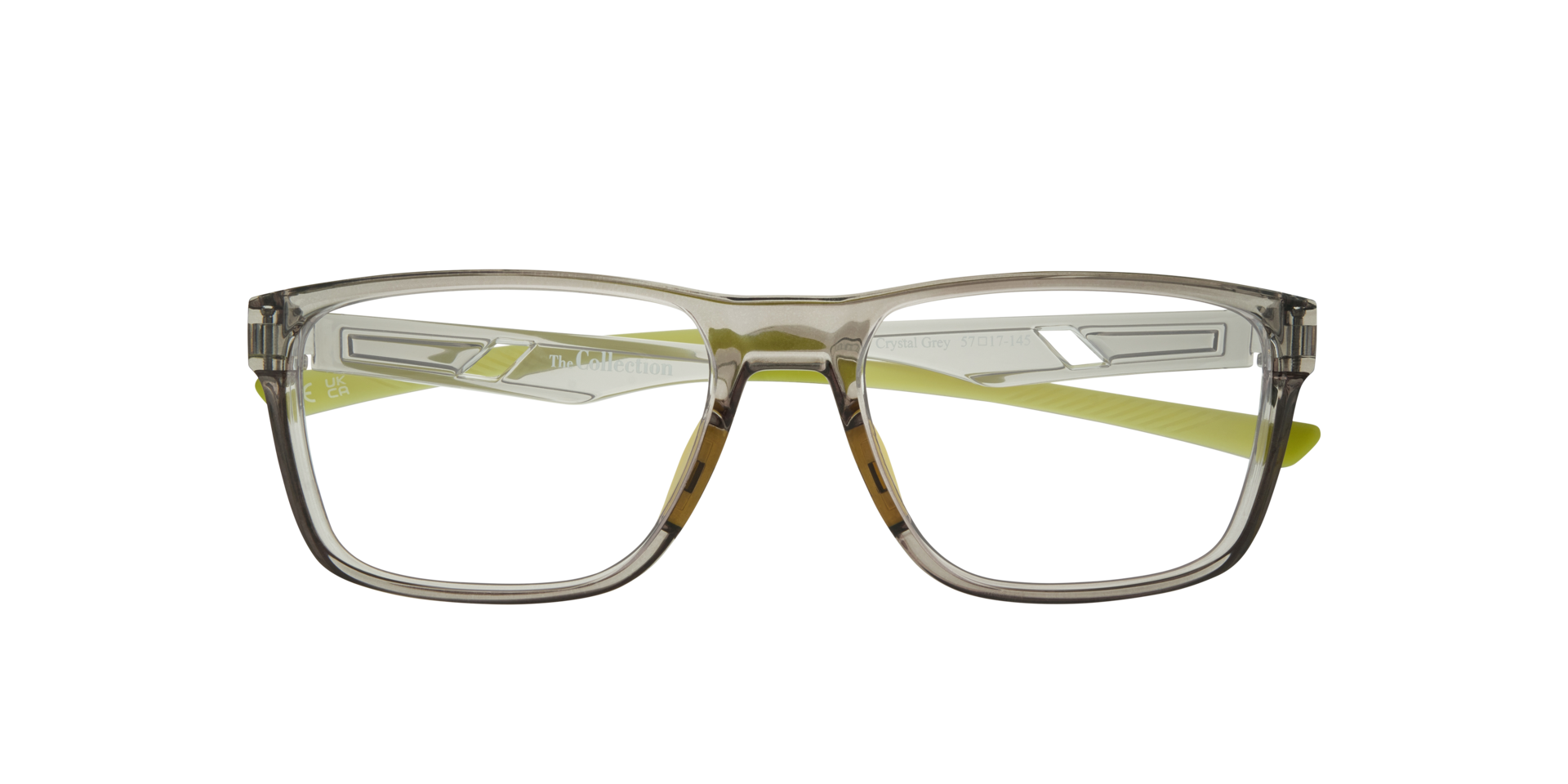 Kane Crystal Grey PlasticEyeglass Frames for Glasses Direct, Closed View