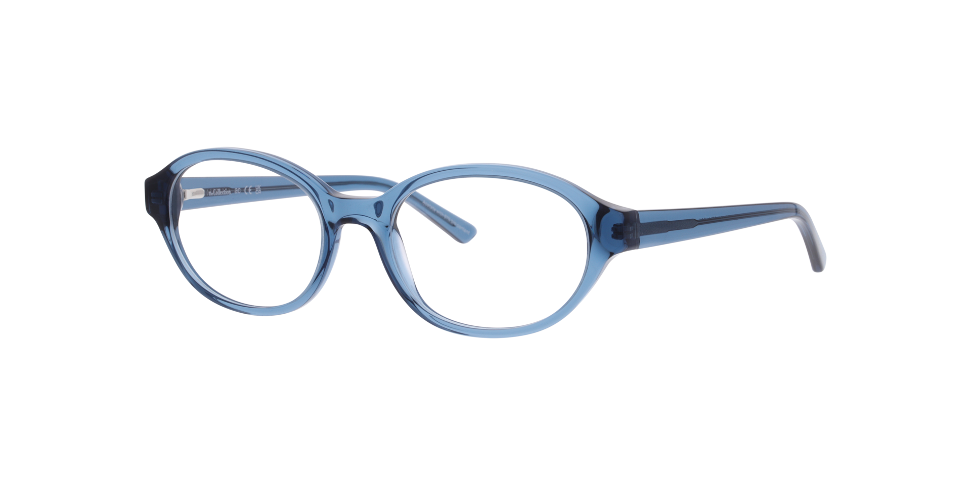 Macey Transparent Blue AcetateEyeglass Frames for Glasses Direct, Angle View