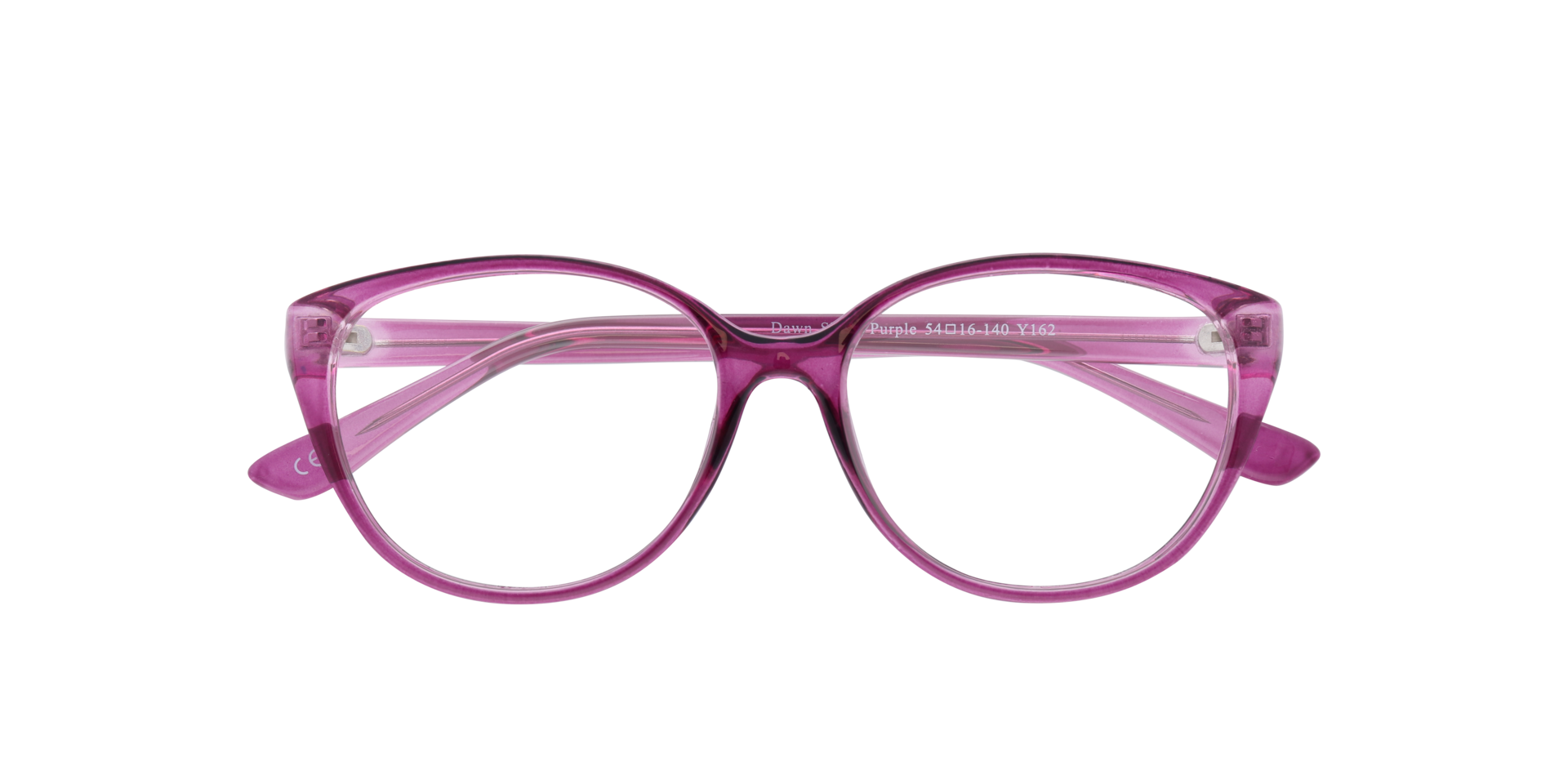 Dawn Shiny Purple PlasticEyeglass Frames for Glasses Direct, Closed View