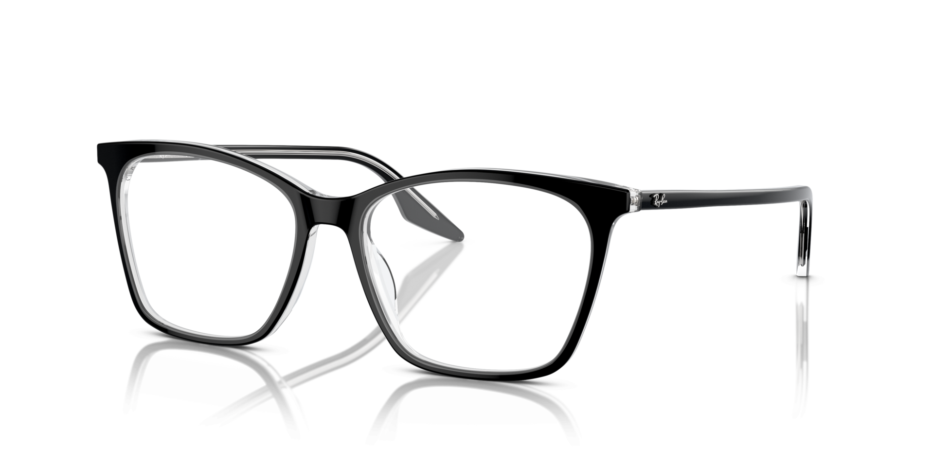 RB5422 Black On Transparent AcetateEyeglass Frames for Glasses Direct, Angle View
