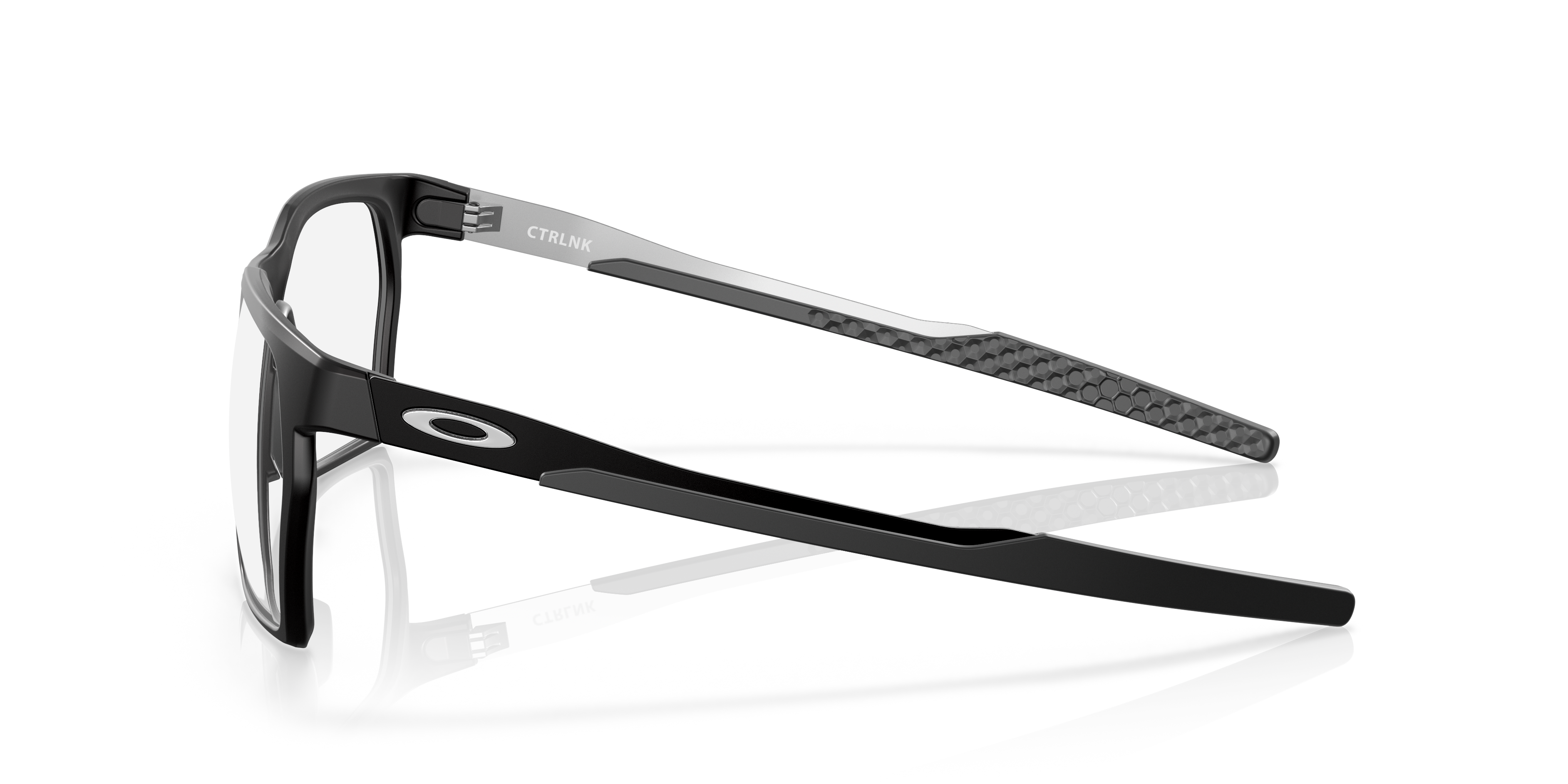 CTRLNK Satin Black PlasticEyeglass Frames for Glasses Direct, Side View