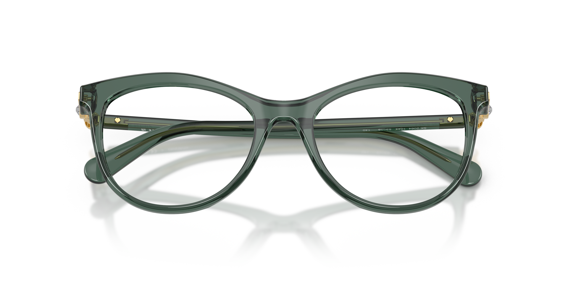 SK2064 Transparent Green AcetateEyeglass Frames for Glasses Direct, Closed View
