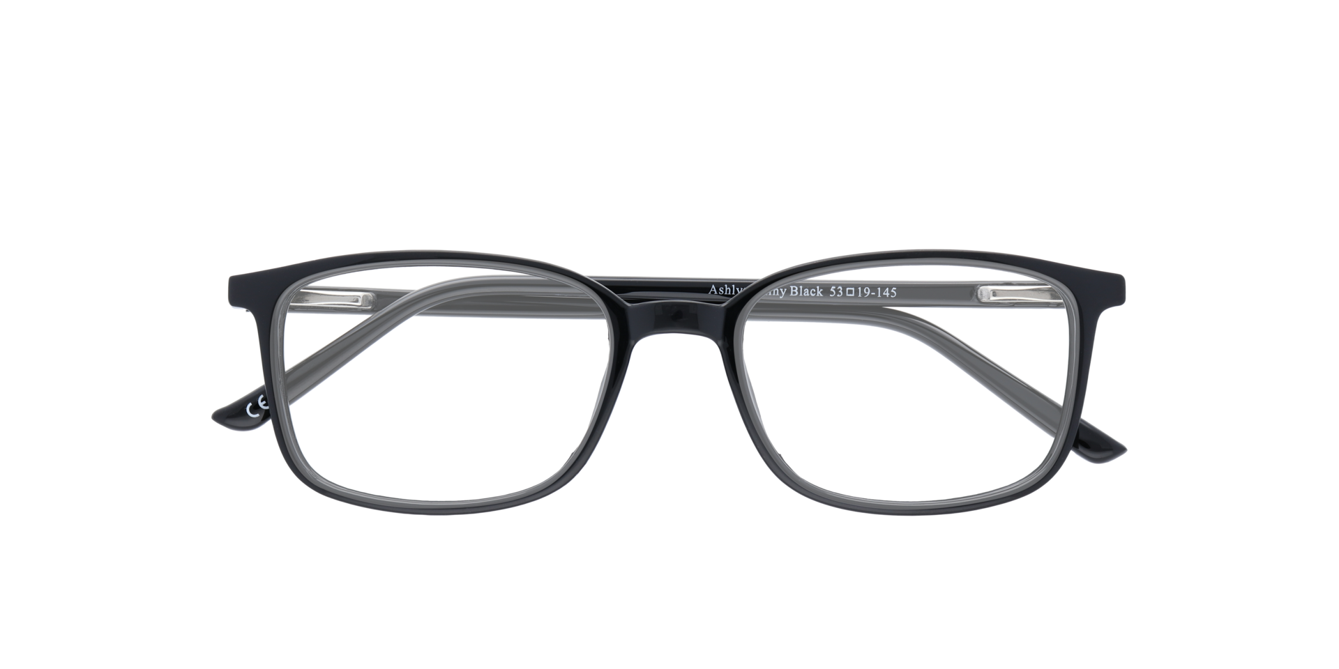 Ashlyn Shiny Black PlasticEyeglass Frames for Glasses Direct, Closed View