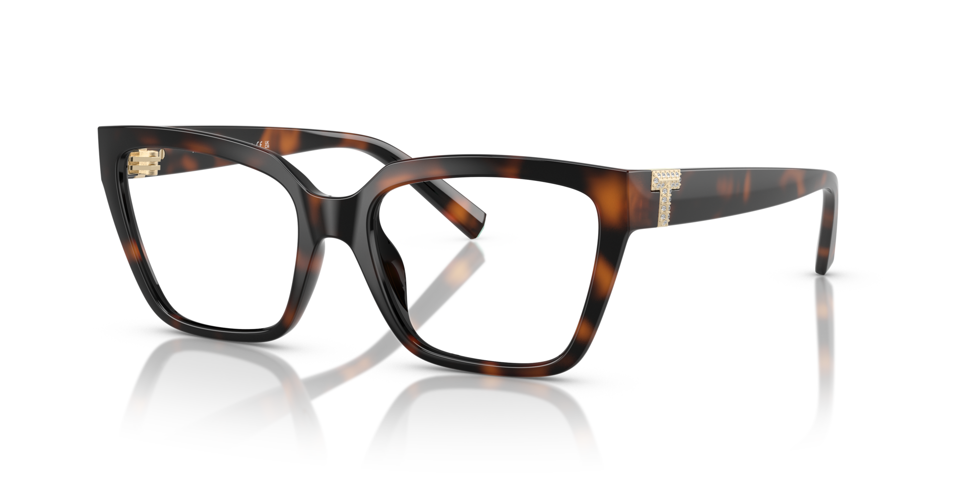 TF2257BU Havana PlasticEyeglass Frames for Glasses Direct, Angle View