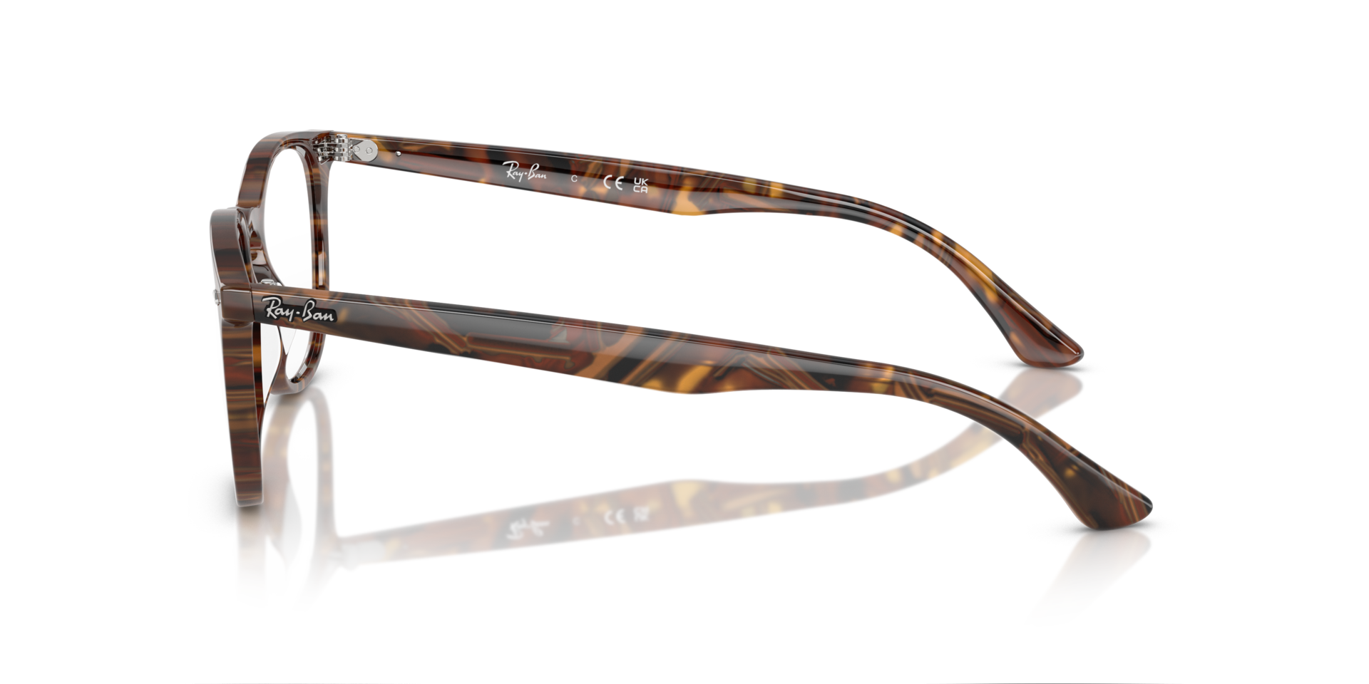 RB7159 Transparent Fantasy Brown Yellow PlasticEyeglass Frames for Glasses Direct, Side View