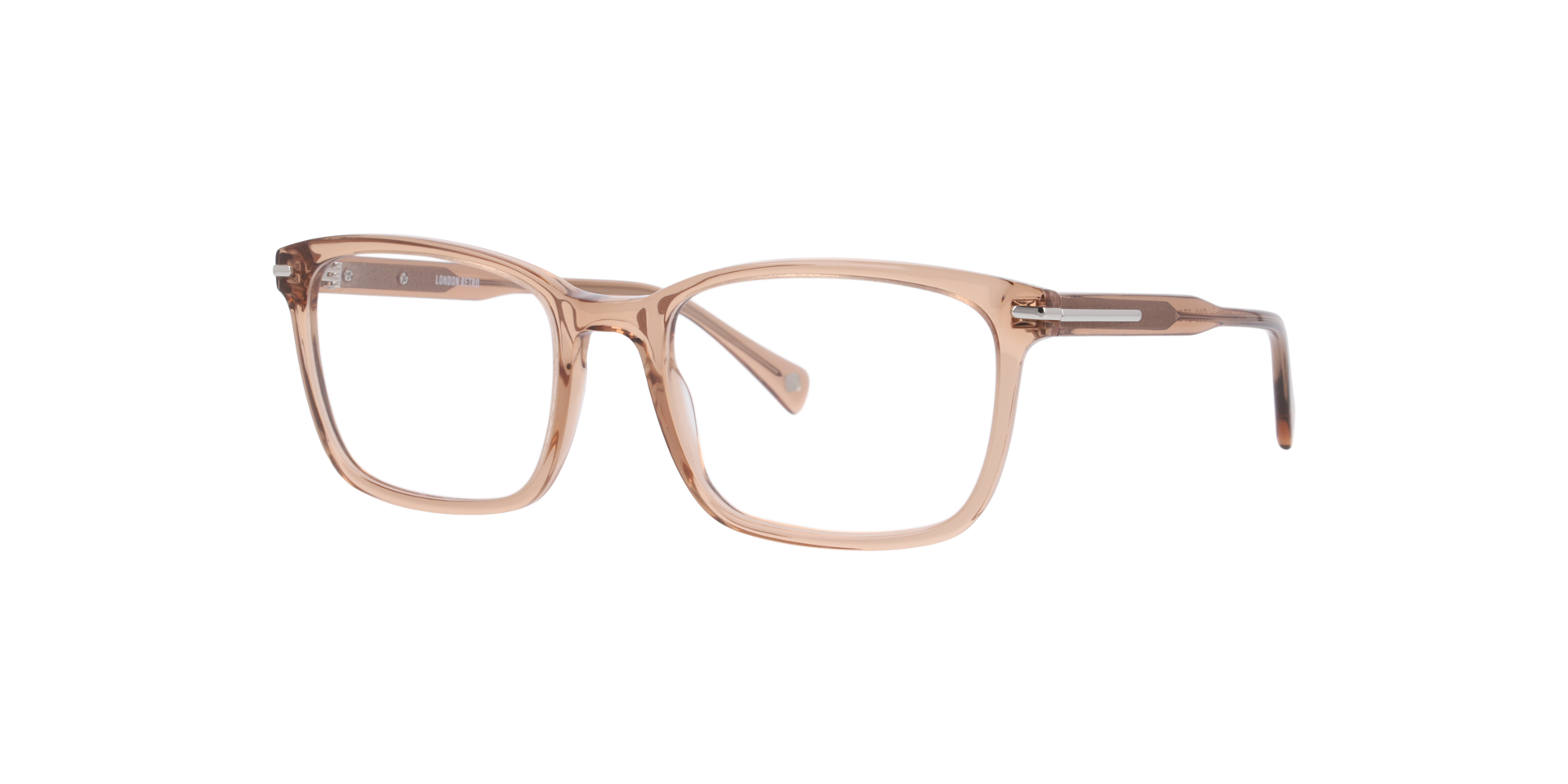 Mayfair Crystal Light Brown AcetateEyeglass Frames for Glasses Direct, Angle View