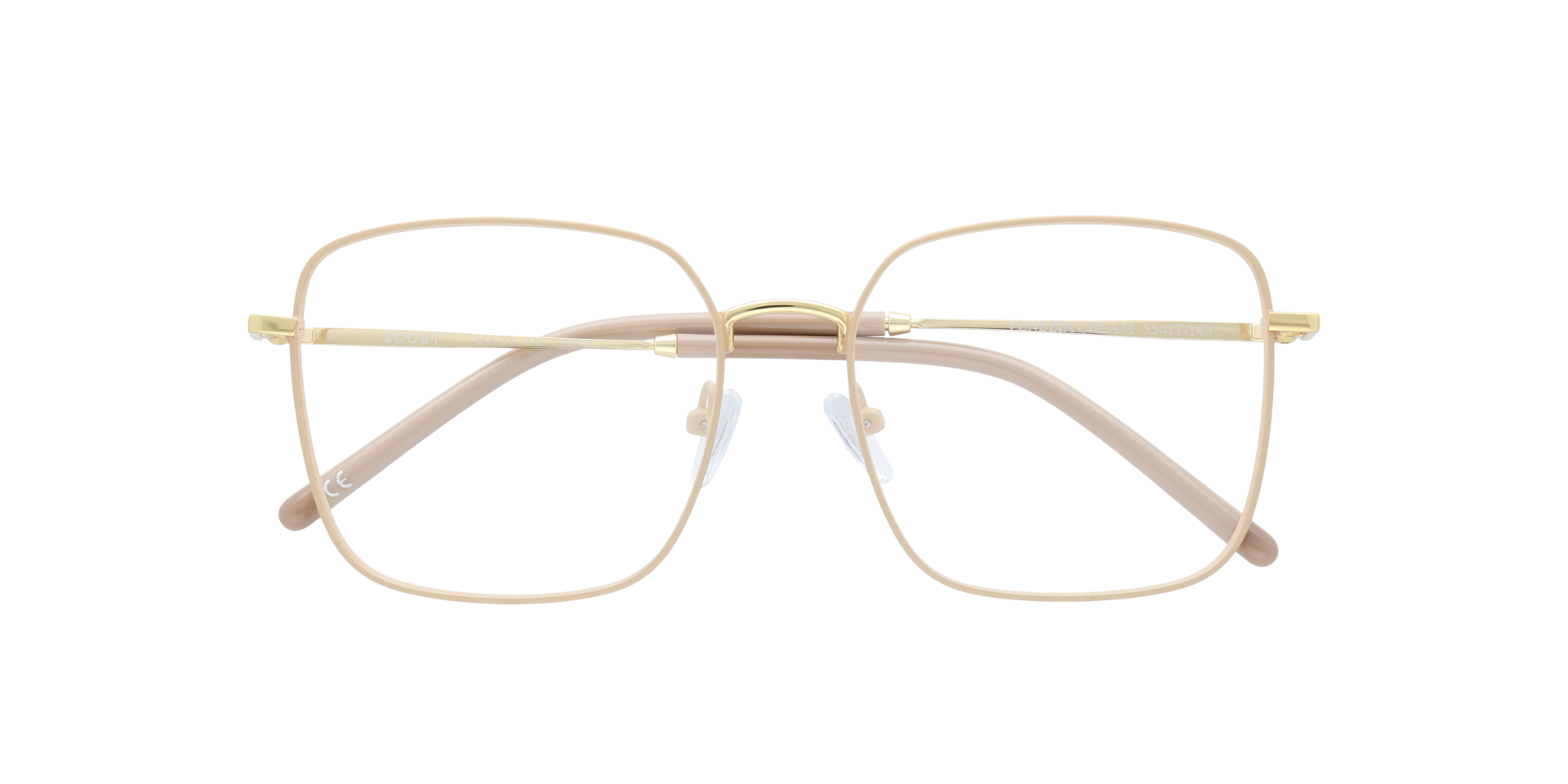 Venezia Cream MetalEyeglass Frames for Glasses Direct, Closed View