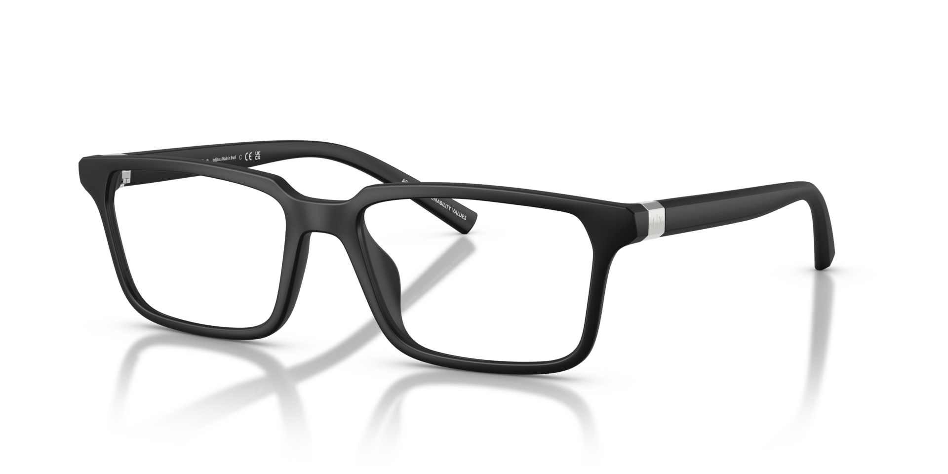 AX3137U Matte Black PlasticEyeglass Frames for Glasses Direct, Angle View
