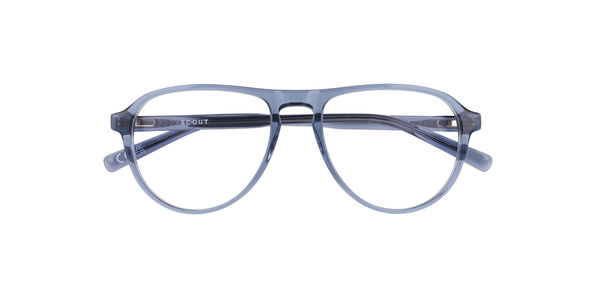 Marcus Crystal Blue AcetateEyeglass Frames for Glasses Direct, Closed View