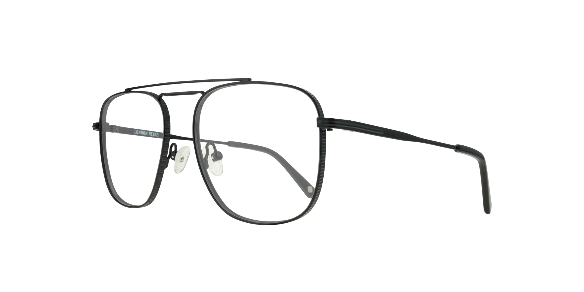 Jacob Shiny Black MetalEyeglass Frames for Glasses Direct, Angle View