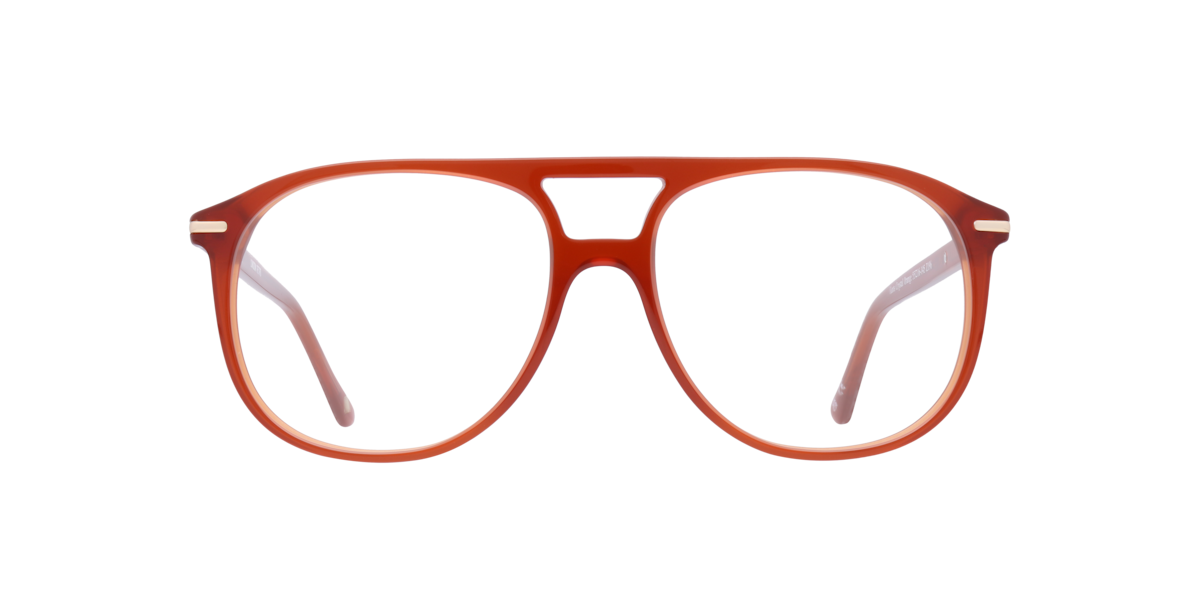 London Retro Unisex Crystal Orange Pilot Acetate Eyeglasses Online - Full Rim - Gants
