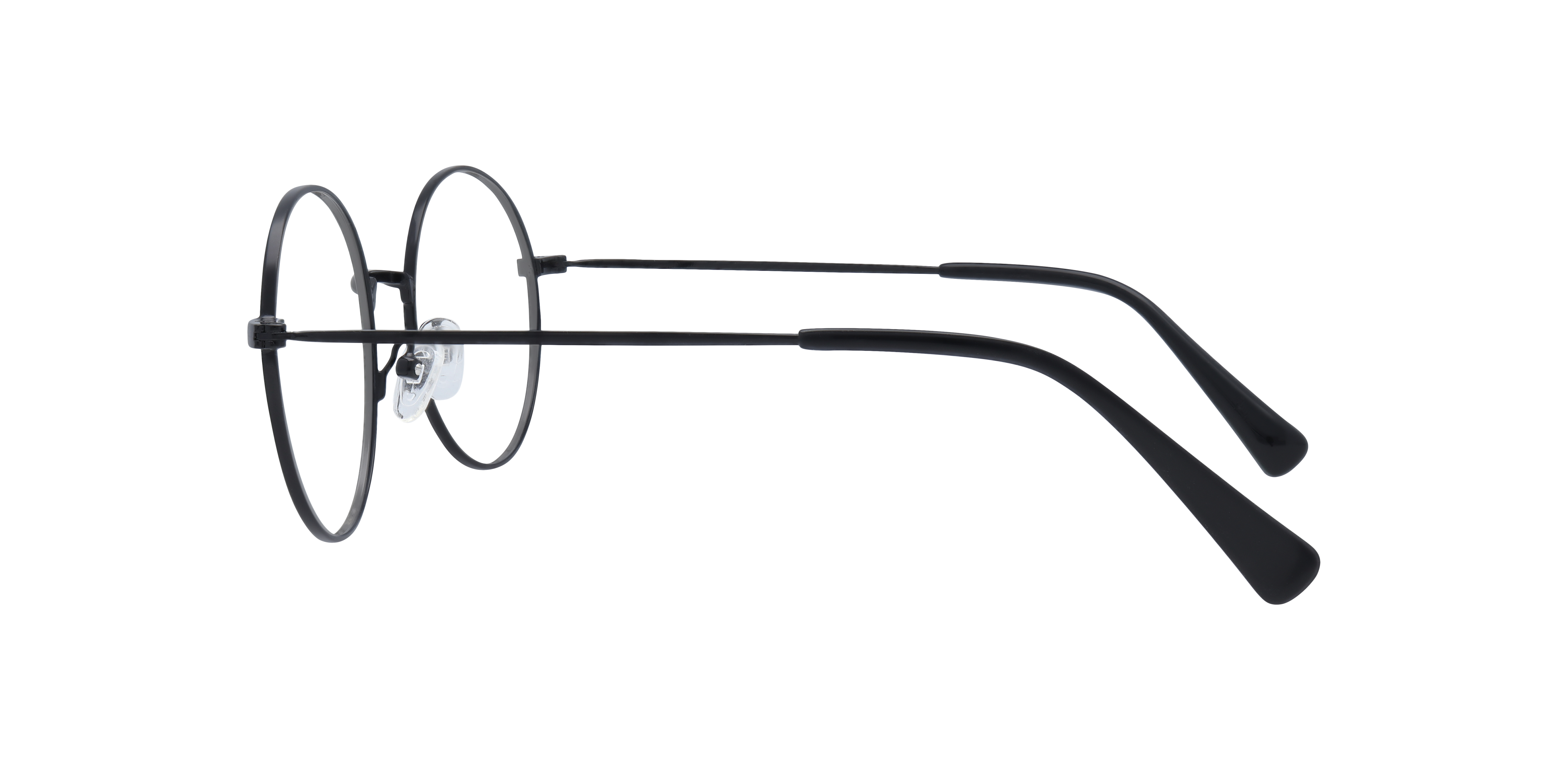 Everly Shiny Black MetalEyeglass Frames for Glasses Direct, Side View