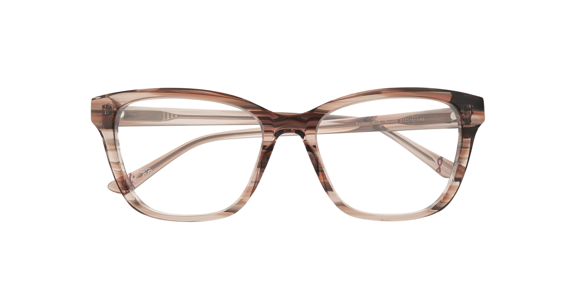 Leilani Pink & Brown AcetateEyeglass Frames for Glasses Direct, Closed View