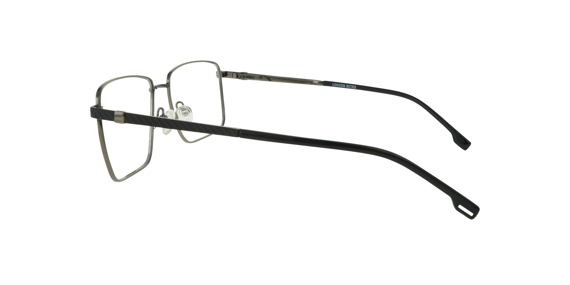 Lincoln Gunmetal & Black MetalEyeglass Frames for Glasses Direct, Side View