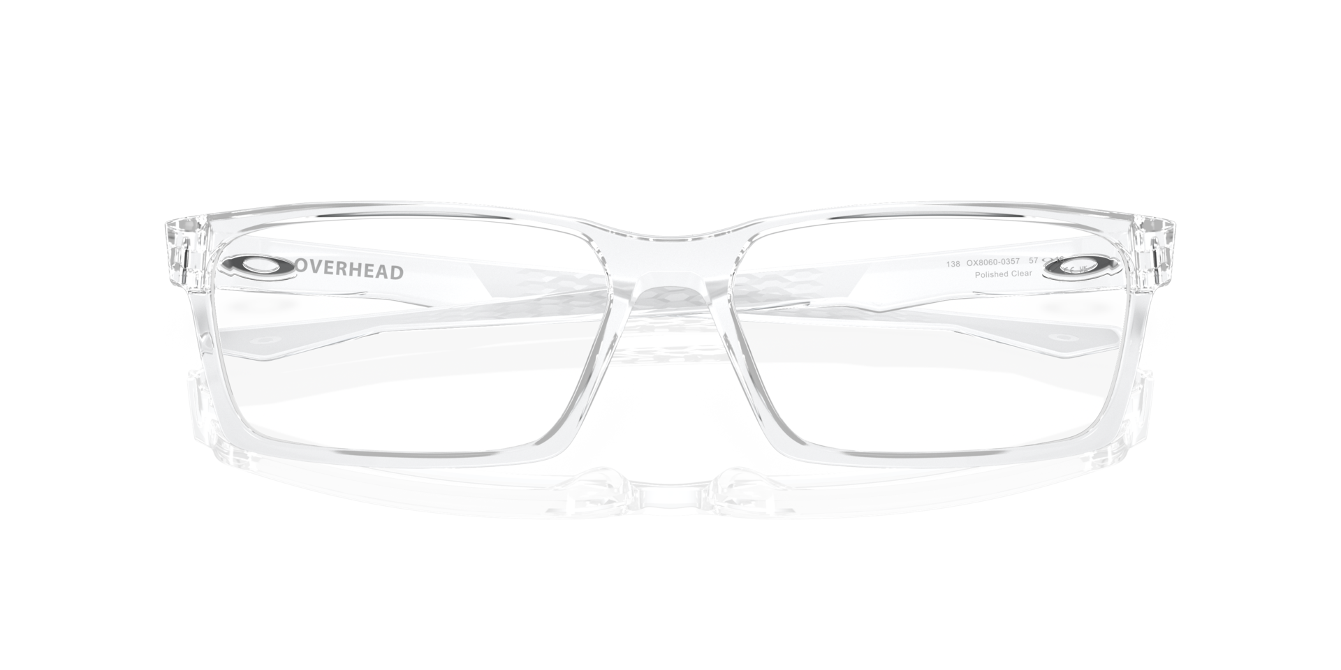 Overhead Polished Clear PlasticEyeglass Frames for Glasses Direct, Closed View