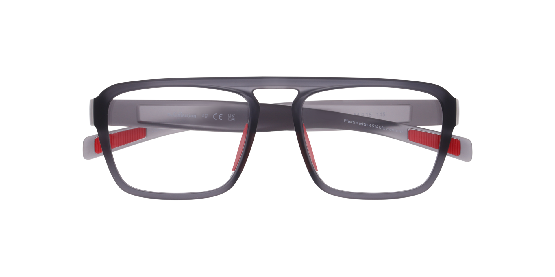 Matty Matte Transparent Dark Grey PlasticEyeglass Frames for Glasses Direct, Closed View