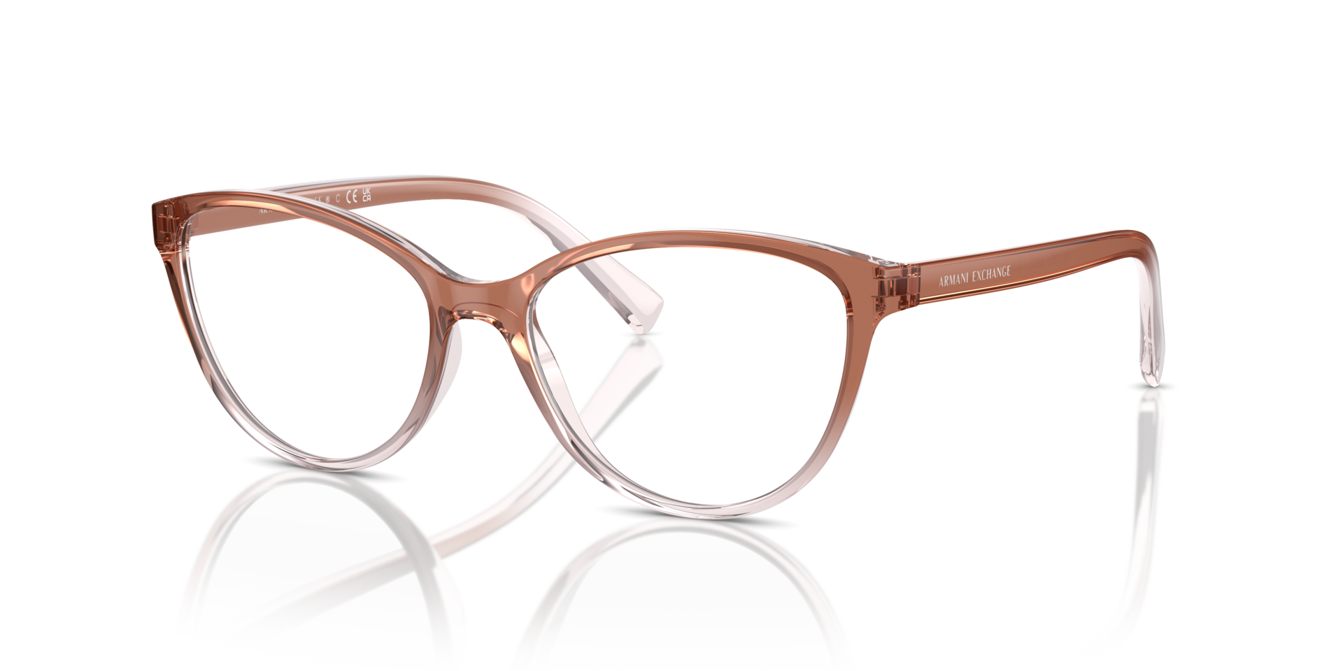 AX3053 Pink & Crystal PlasticEyeglass Frames for Glasses Direct, Angle View