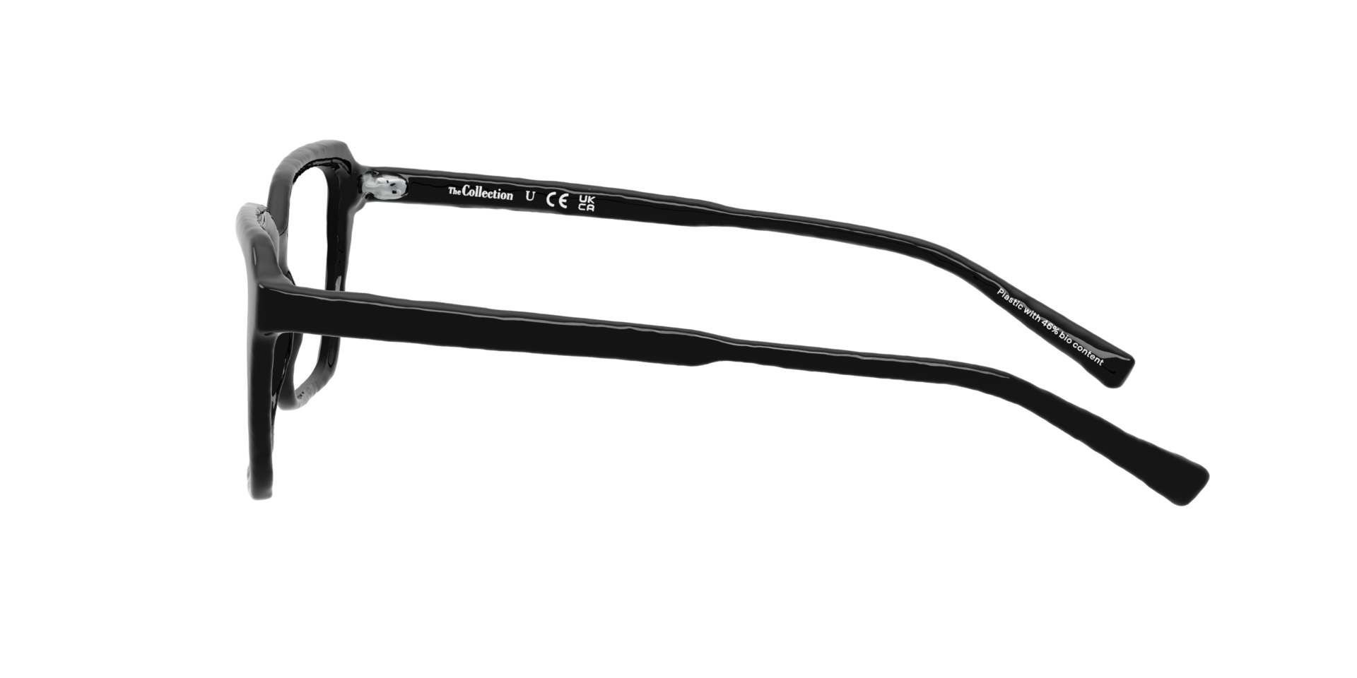 Matilda Black PlasticEyeglass Frames for Glasses Direct, Side View