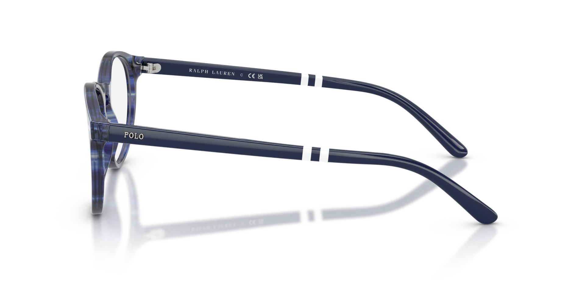 PH2297 Shiny Striped Blue AcetateEyeglass Frames for Glasses Direct, Side View