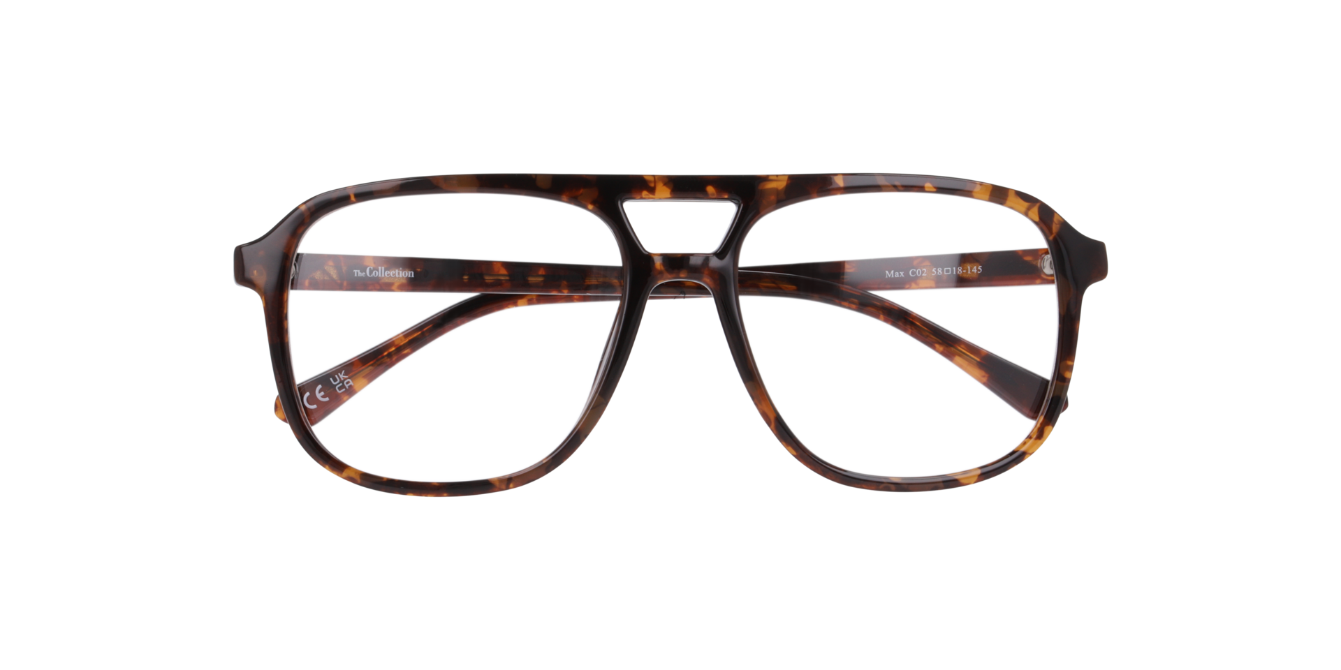 Max Havana Brown PlasticEyeglass Frames for Glasses Direct, Closed View