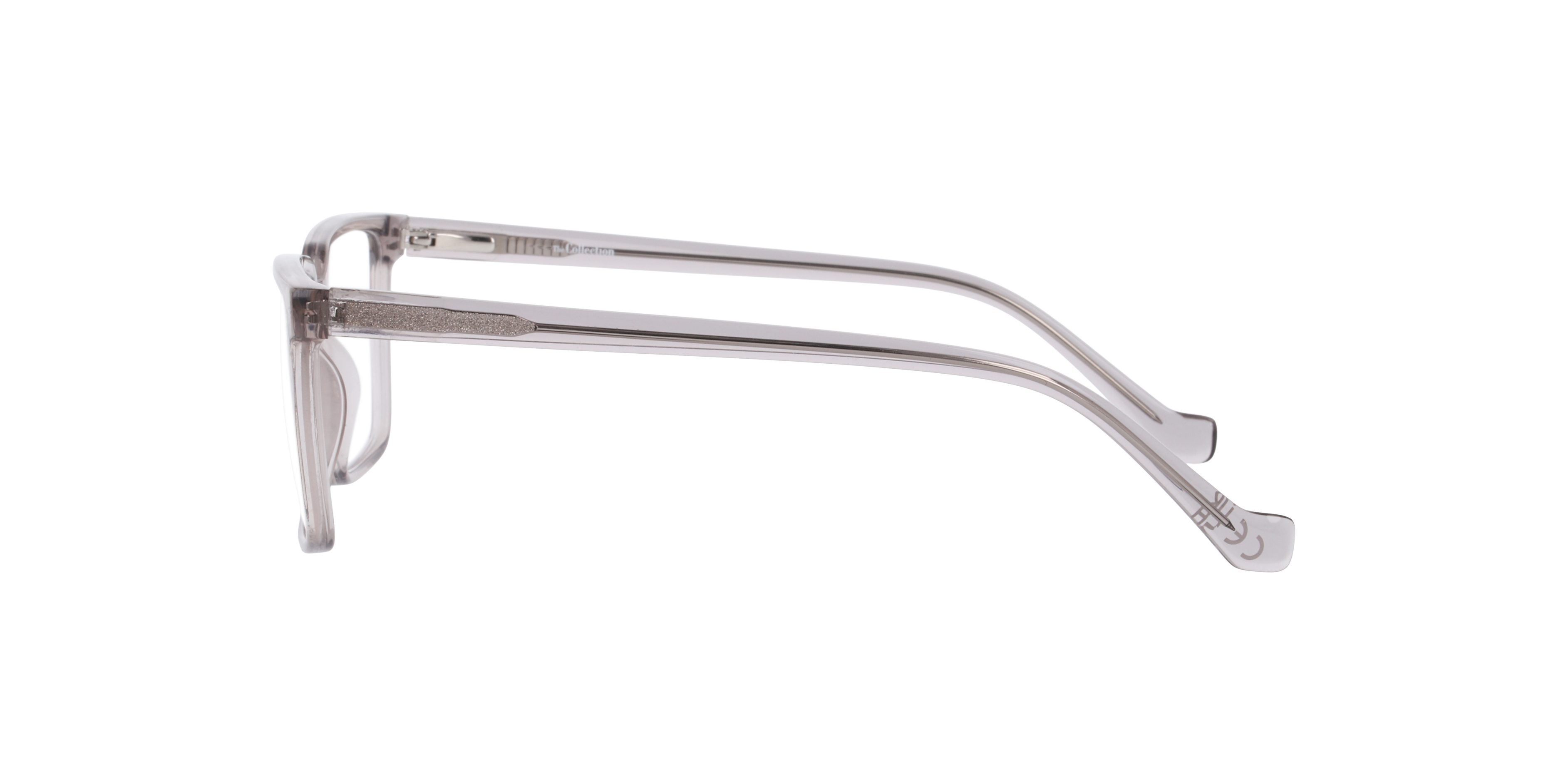 Murphy Crystal Grey PlasticEyeglass Frames for Glasses Direct, Side View