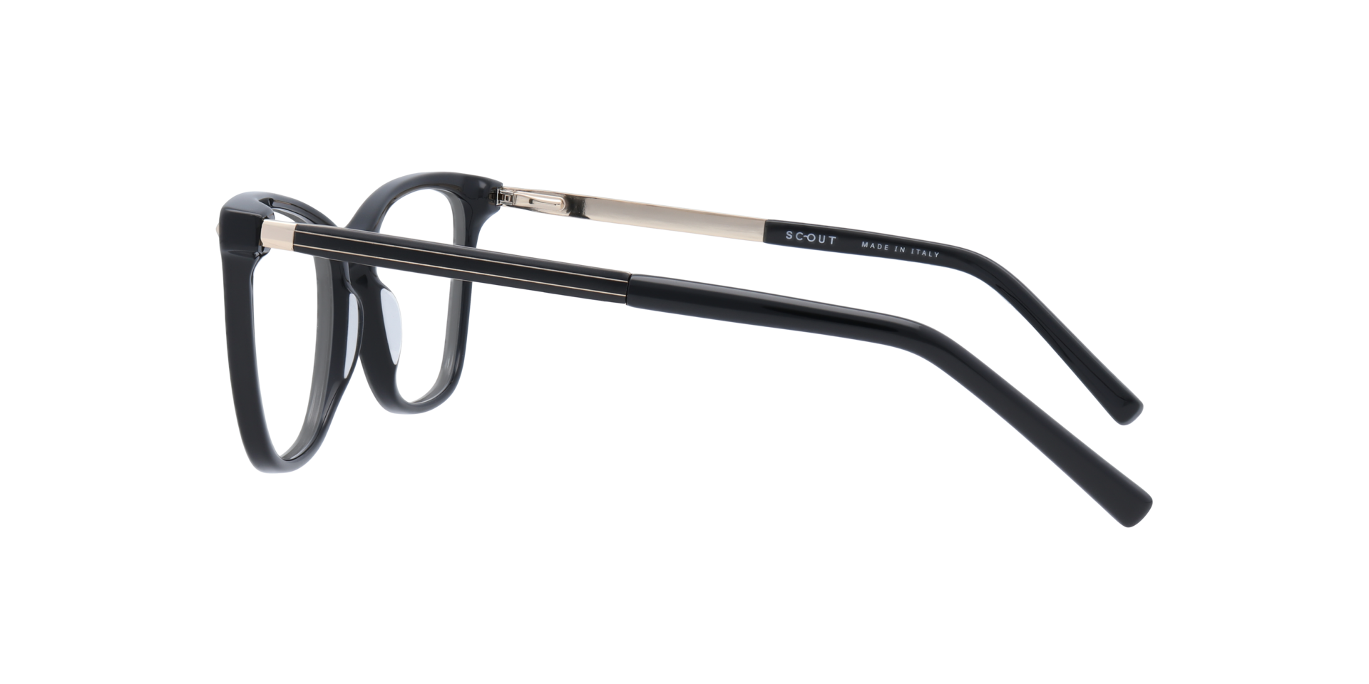 Pompei Black AcetateEyeglass Frames for Glasses Direct, Side View