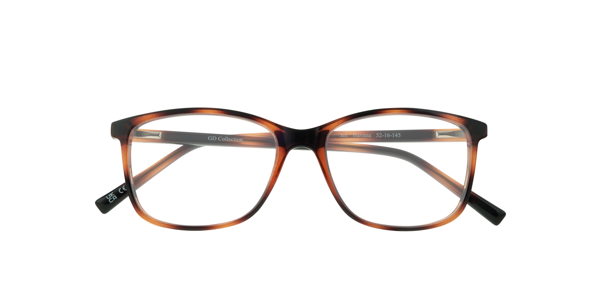 Jax Havana PlasticEyeglass Frames for Glasses Direct, Closed View