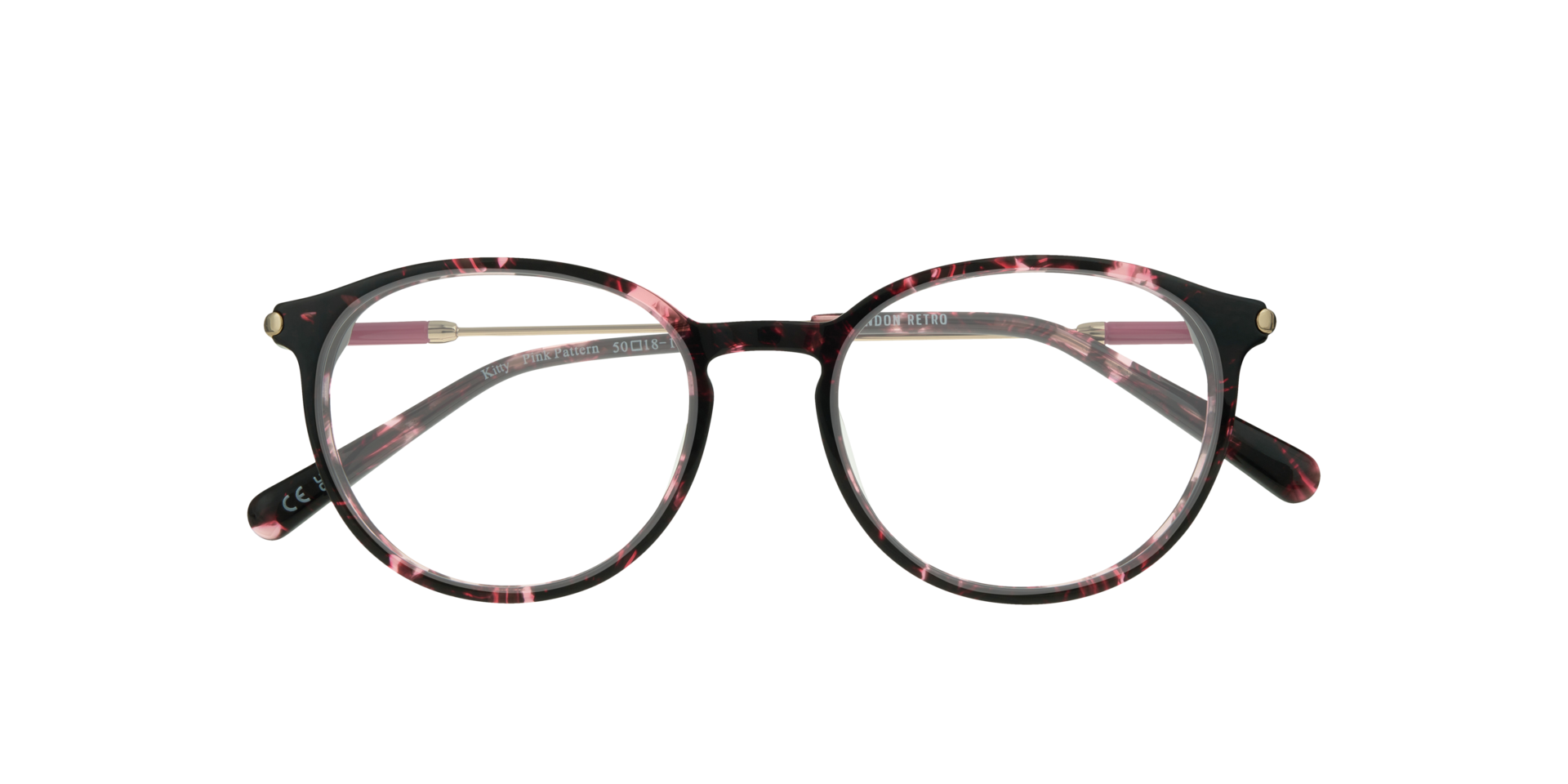 Kitty Pink Pattern AcetateEyeglass Frames for Glasses Direct, Closed View