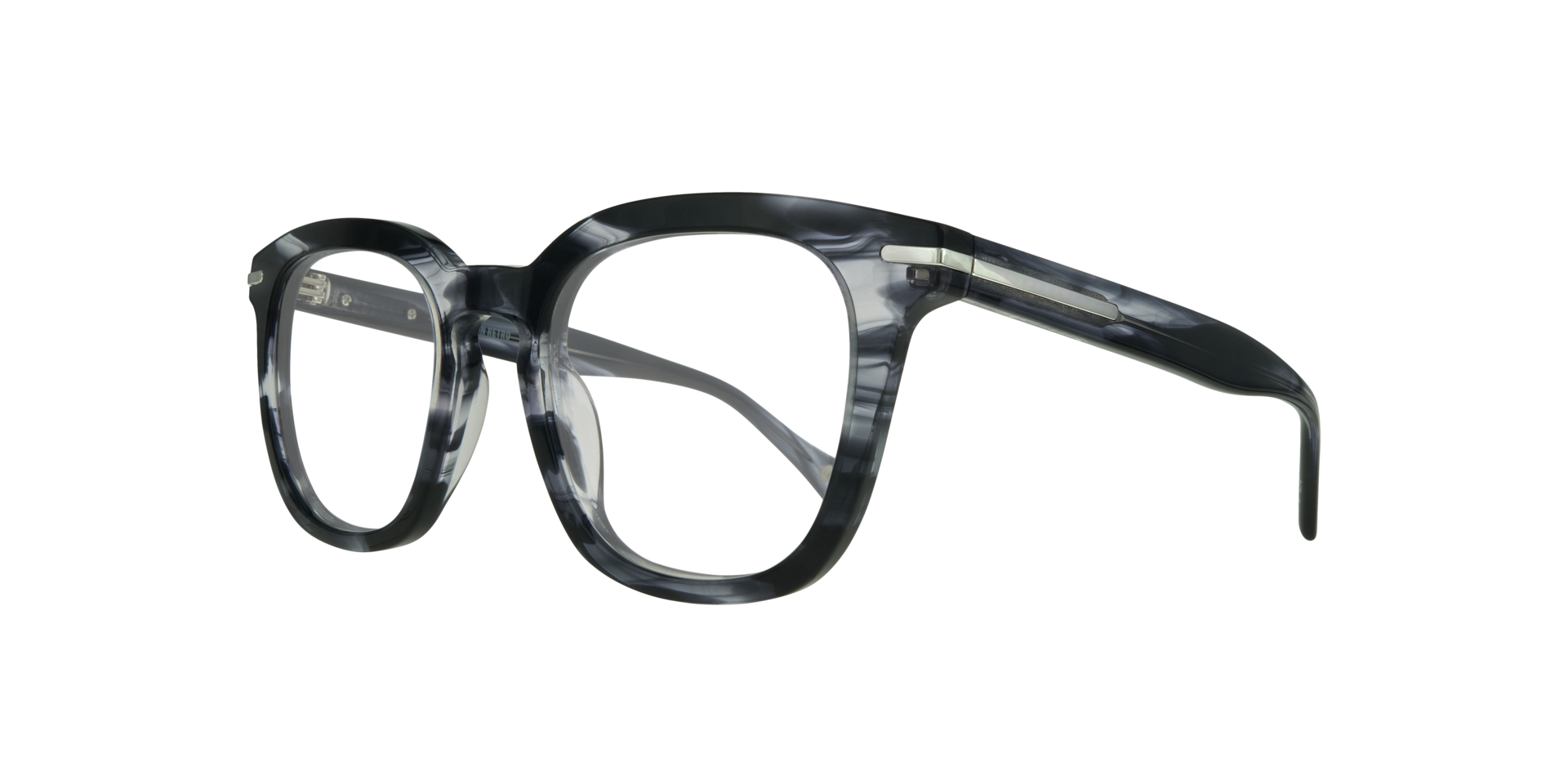 Kew Horn Blue Grey AcetateEyeglass Frames for Glasses Direct, Angle View