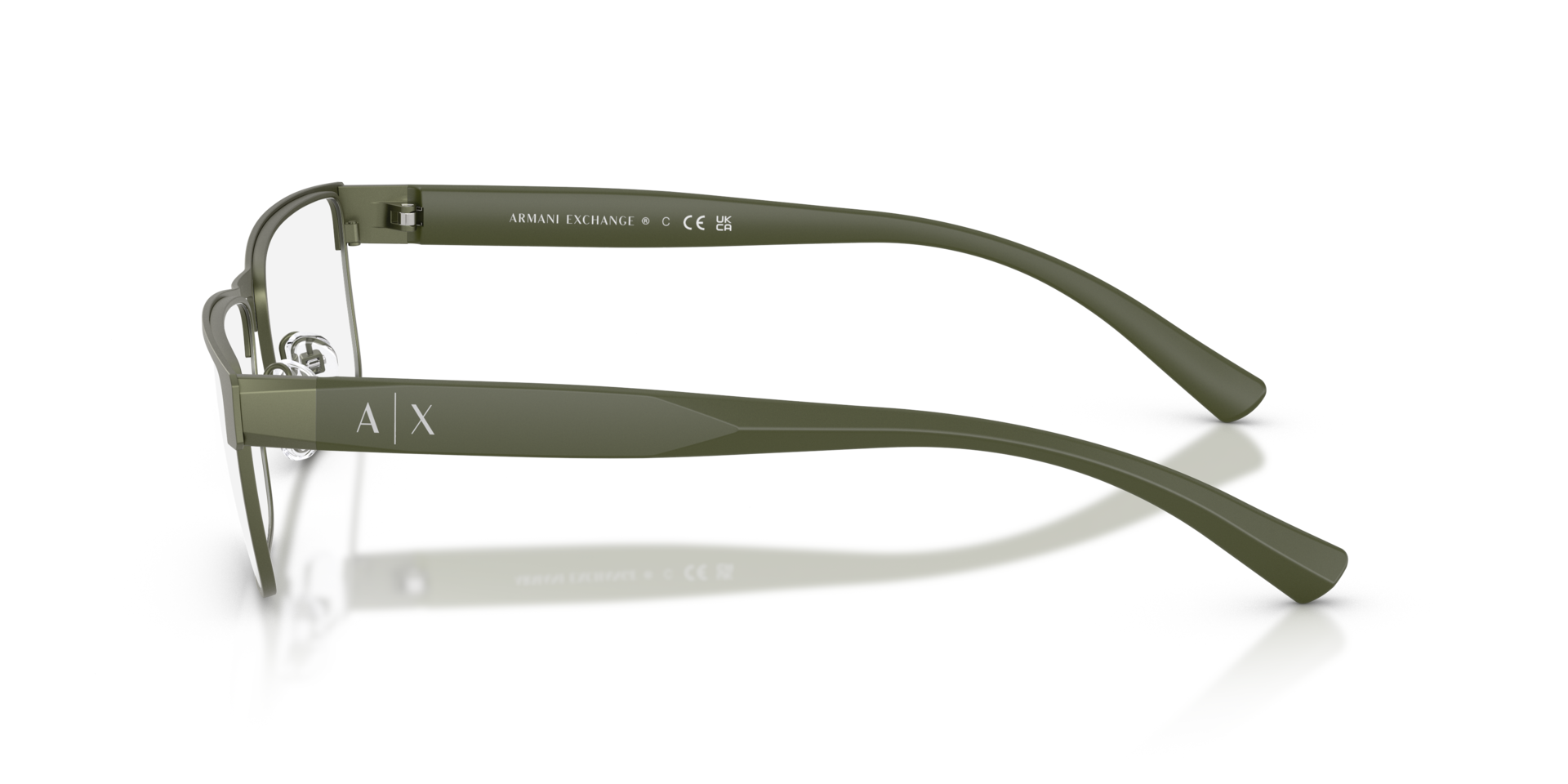 AX1078 Matte Green MetalEyeglass Frames for Glasses Direct, Side View