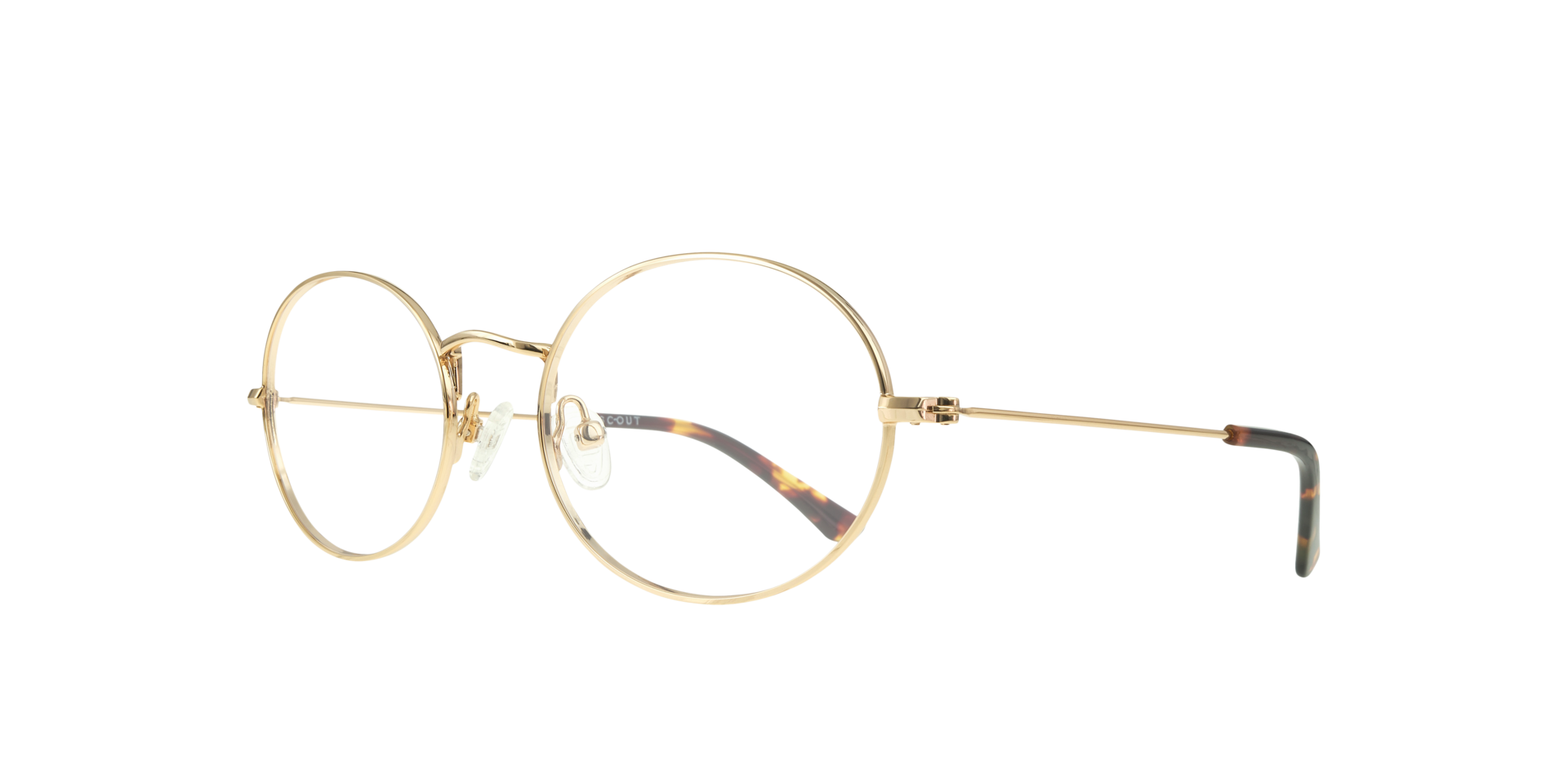 Lou Gold & Havana MetalEyeglass Frames for Glasses Direct, Angle View
