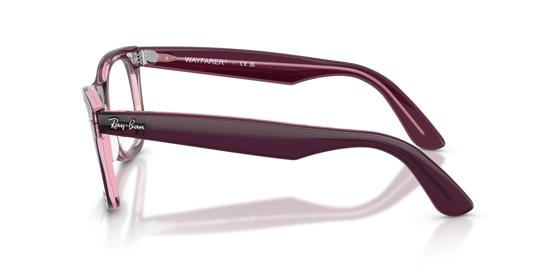 RB4340V Violet On Transparent Pink PlasticEyeglass Frames for Glasses Direct, Side View