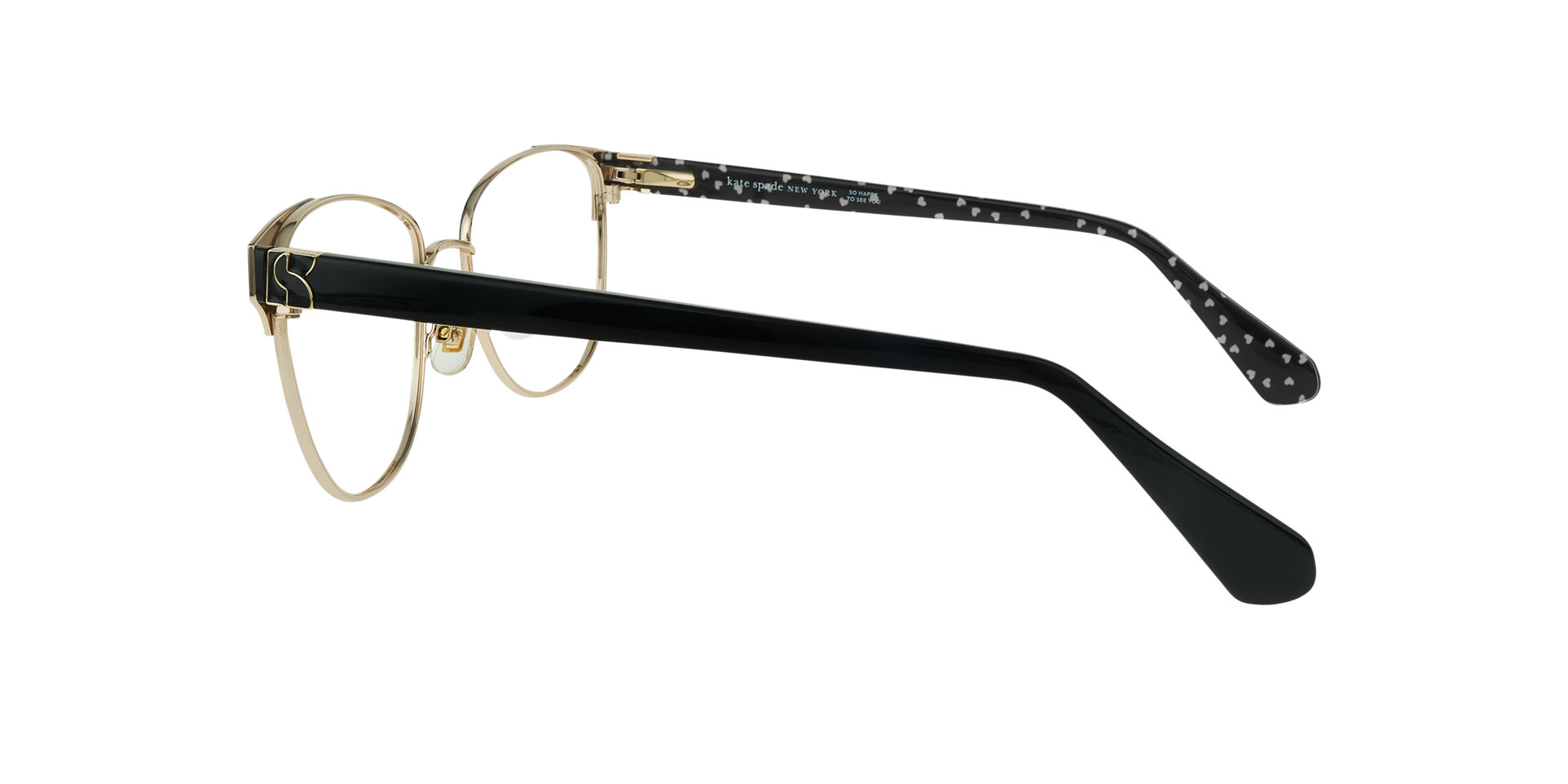 Dove/G Black Gold MetalEyeglass Frames for Glasses Direct, Side View
