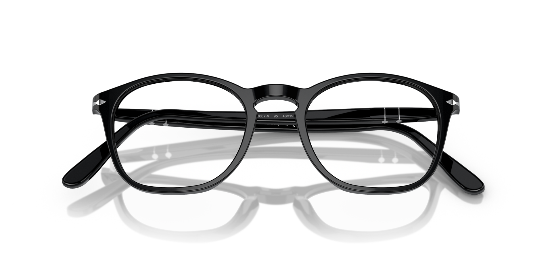 PO3007V Black AcetateEyeglass Frames for Glasses Direct, Closed View