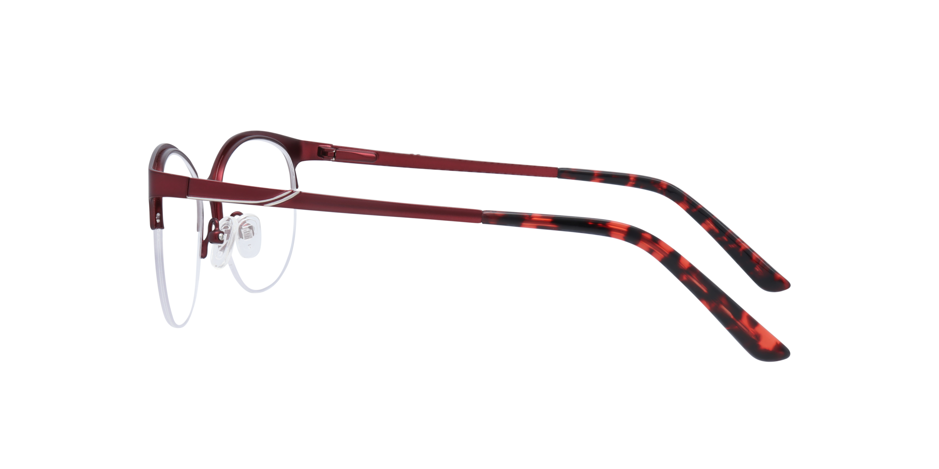 Scarlett Matte Red MetalEyeglass Frames for Glasses Direct, Side View