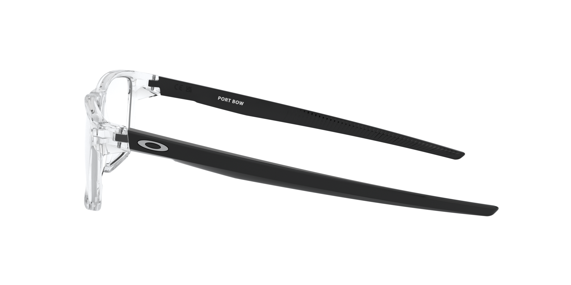 Port Bow Polished Clear PlasticEyeglass Frames for Glasses Direct, Side View