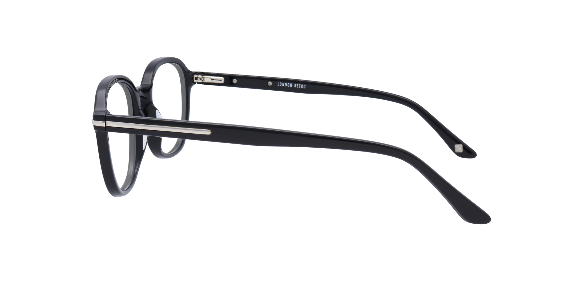 Finchley Black AcetateEyeglass Frames for Glasses Direct, Side View