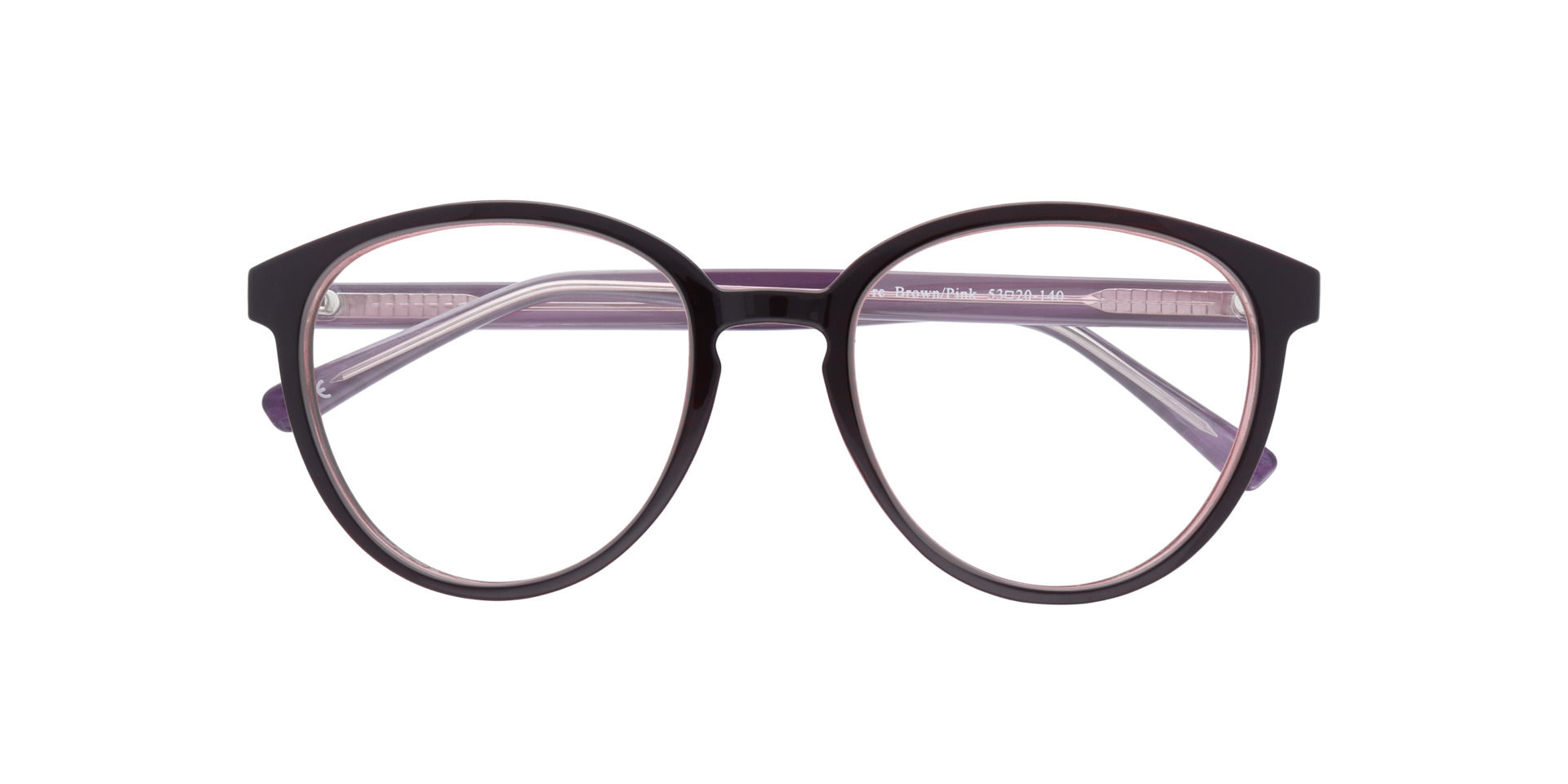 Claire Brown & Pink PlasticEyeglass Frames for Glasses Direct, Closed View