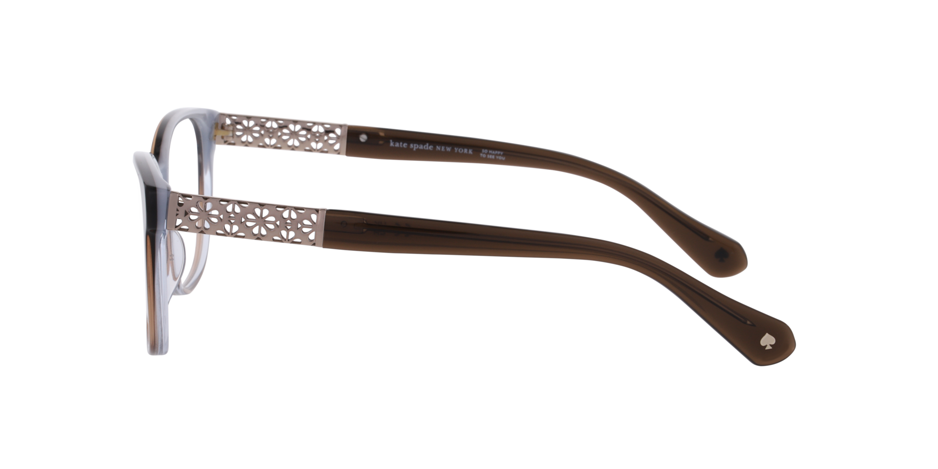 KS LYSSA 2/G Brown AcetateEyeglass Frames for Glasses Direct, Side View