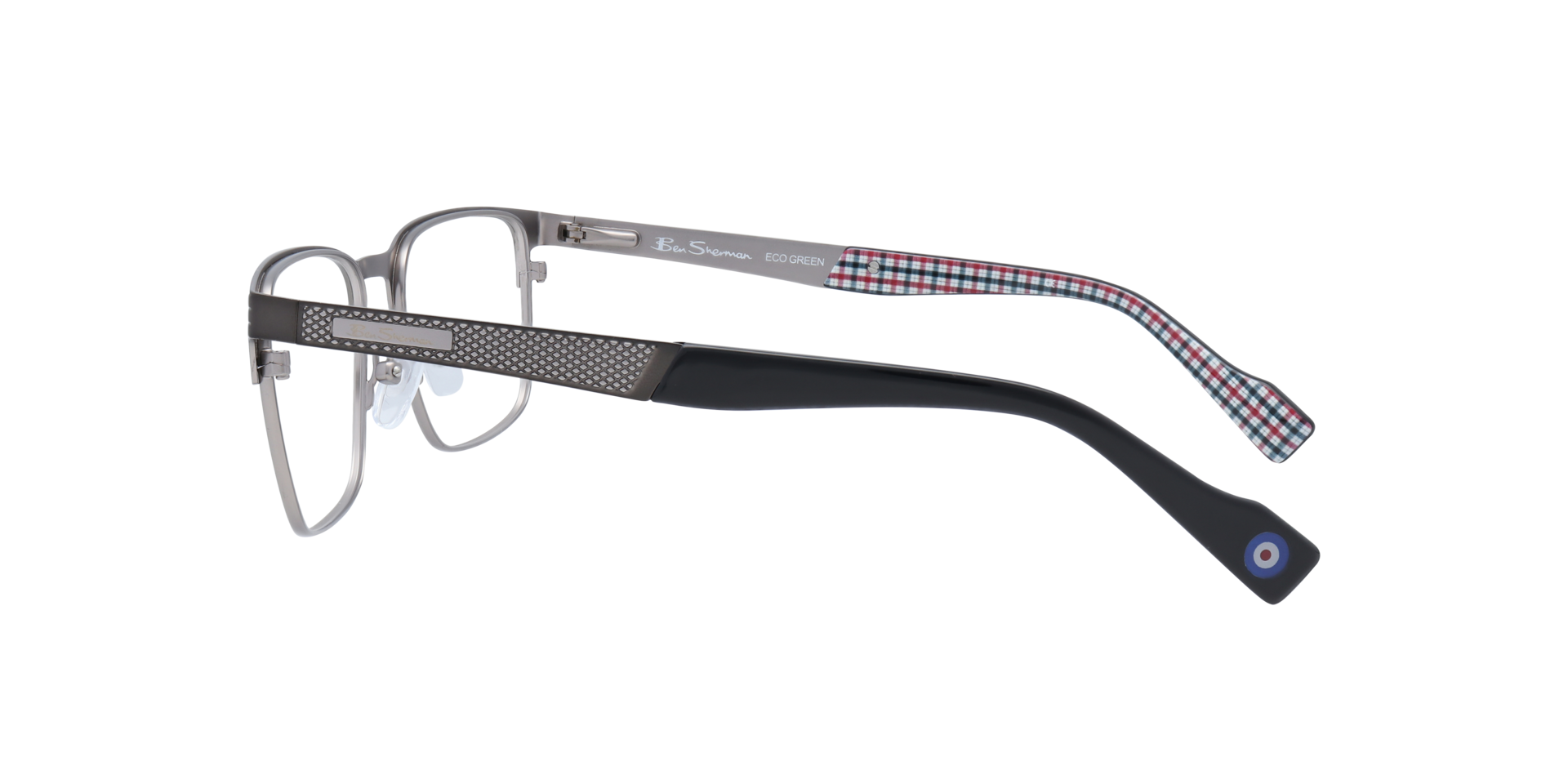 Stanley BN Gunmetal PlasticEyeglass Frames for Glasses Direct, Side View