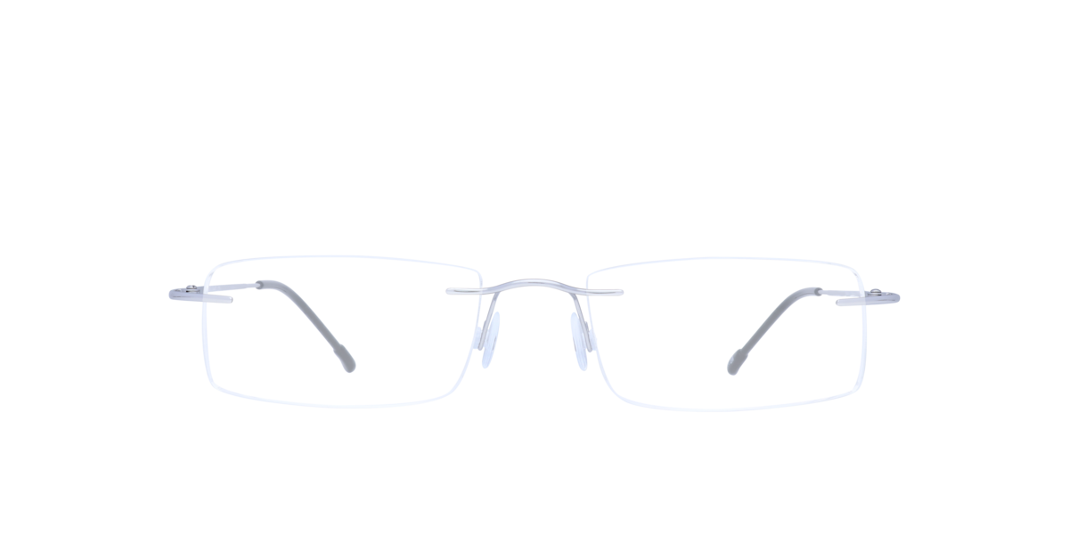 Finelight Men's Silver Rectangle Metal Eyeglasses Online - Rimless - Remy